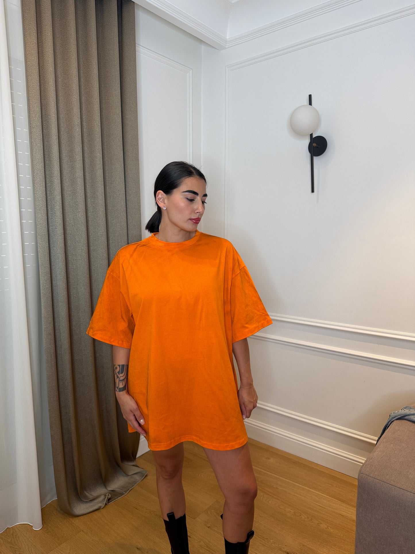 T-shirt + gonna Denim orange