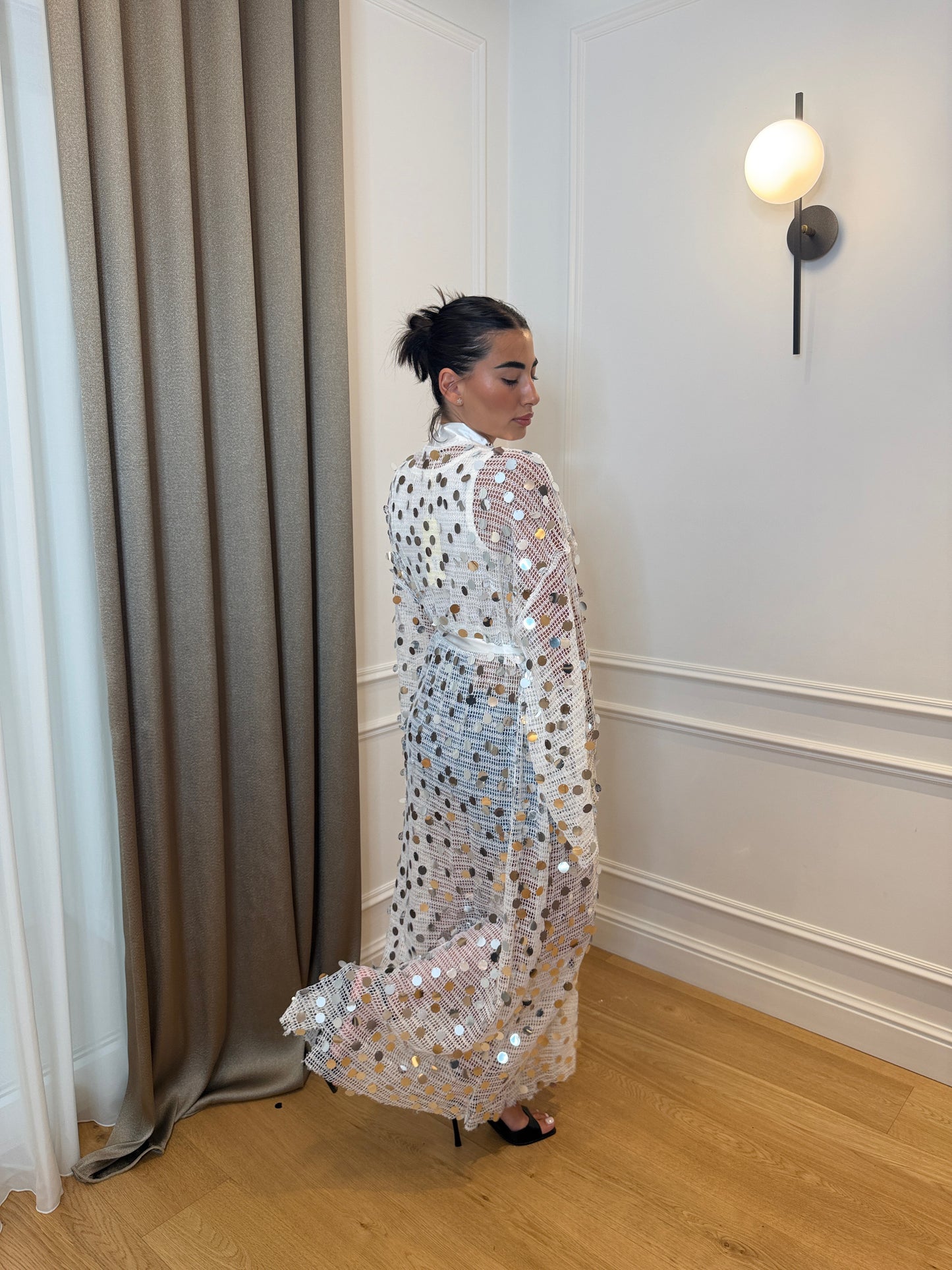 Kimono Paillettes White