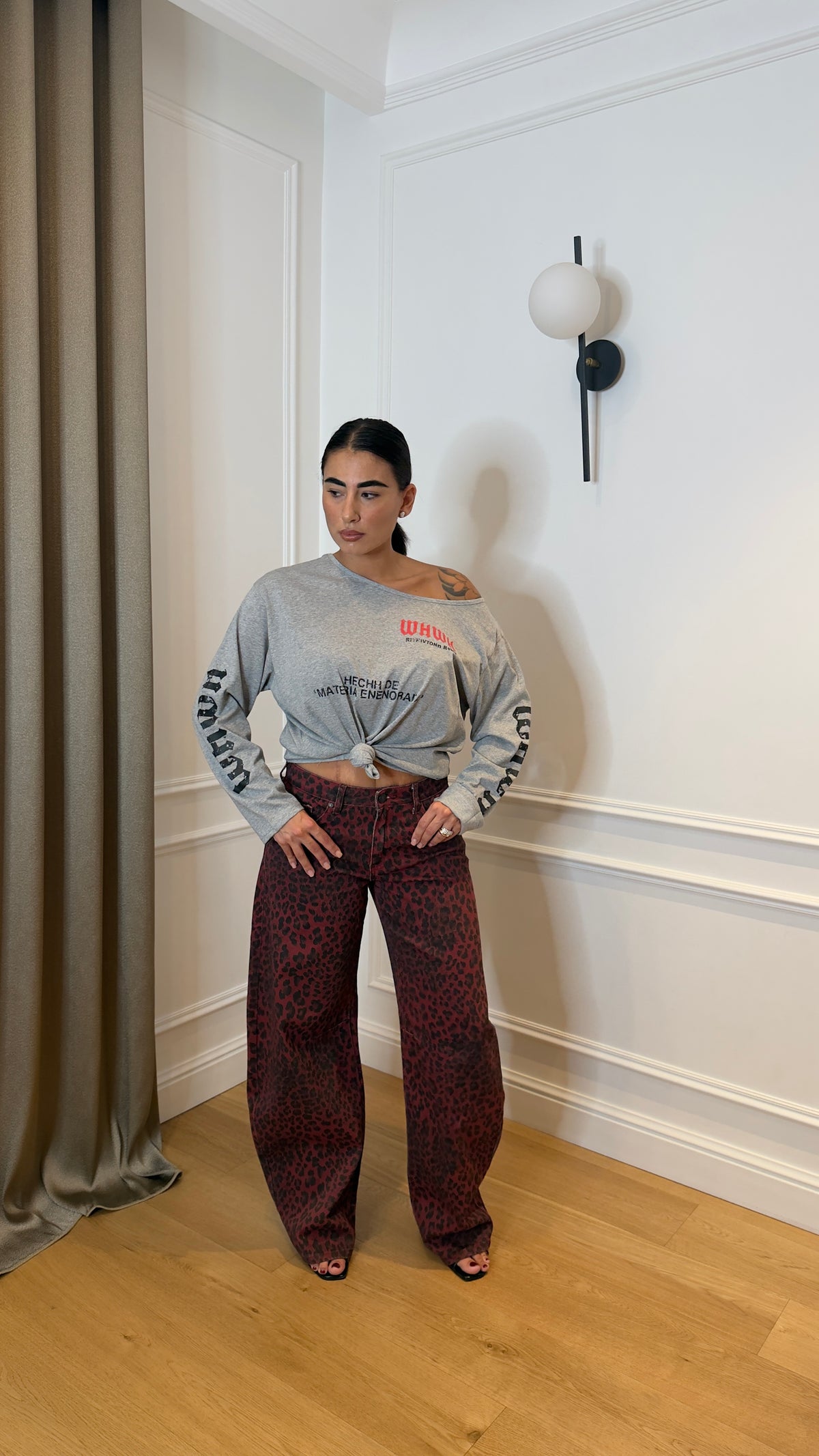 Pantalone Leopard red