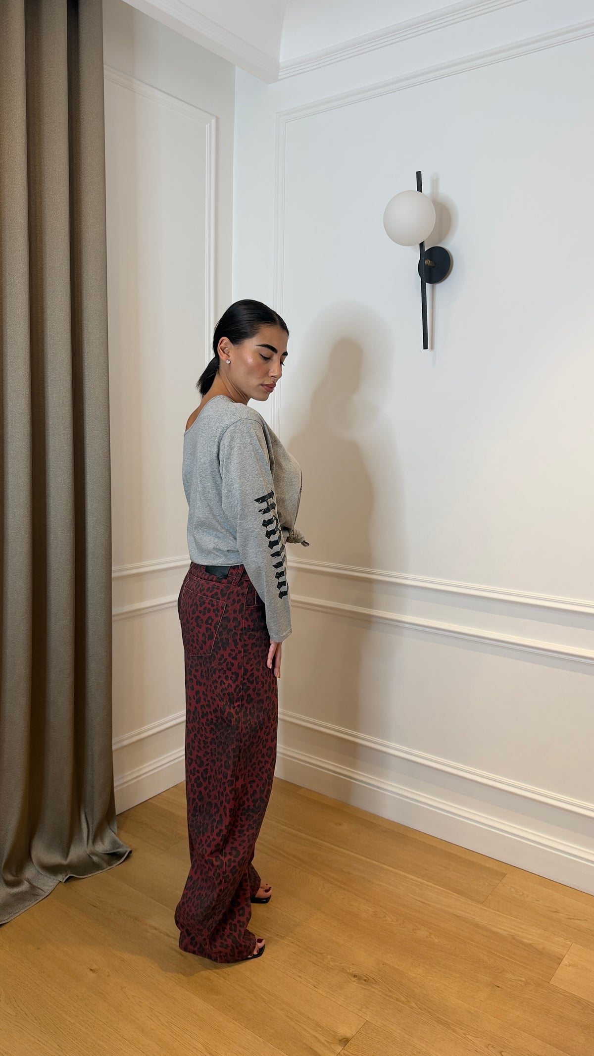 Pantalone Leopard red