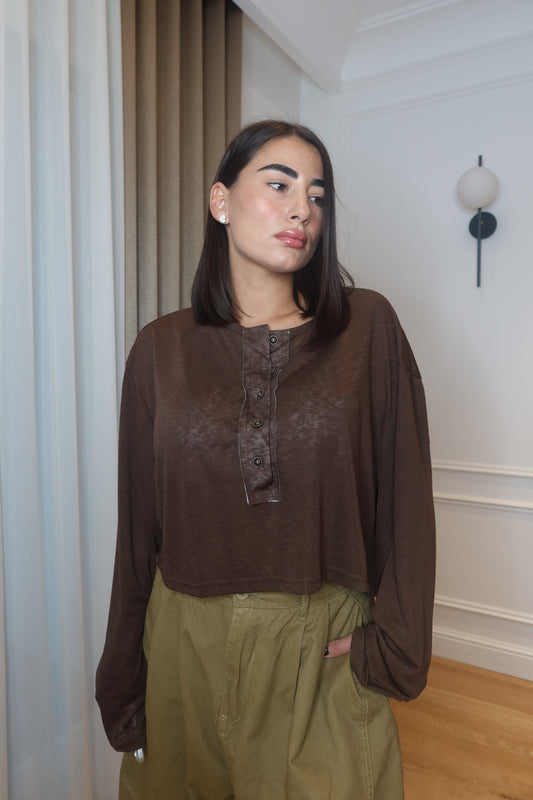 Maglia Cropped Choco