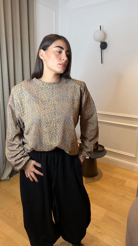 Maxi Maglia Animalier Brown