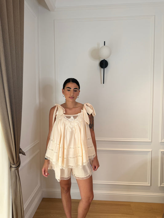 Set boho chic crema