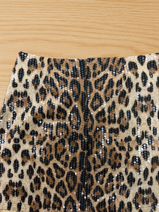 Gonna paillettes animalier