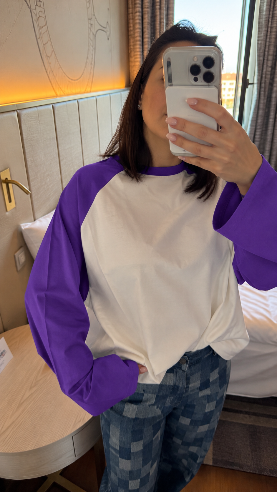 T-shirt Color Block Viola