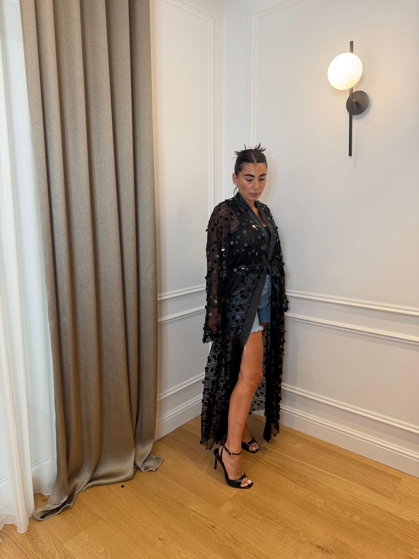 Kimono Paillettes Black