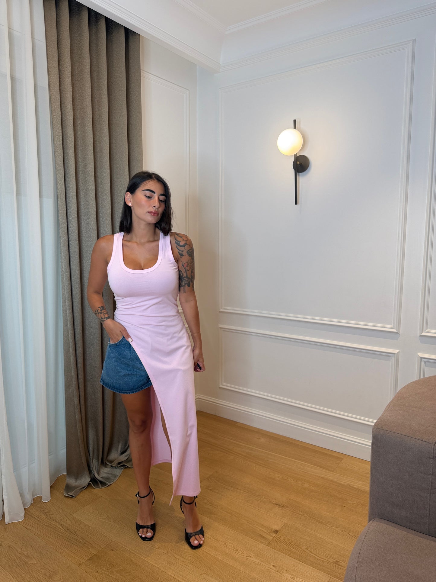 Canotta asimmetrica Pink