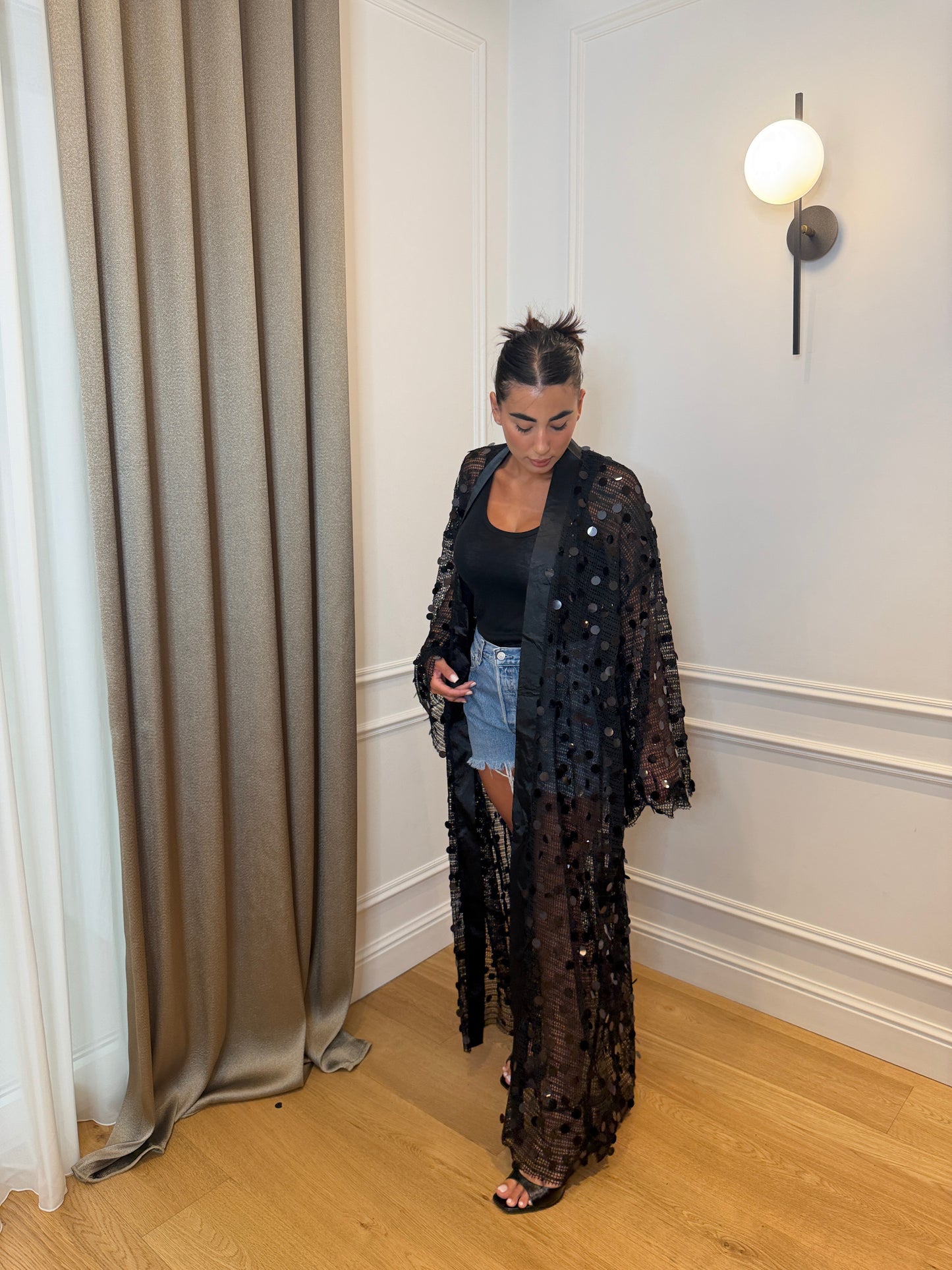 Kimono Paillettes Black