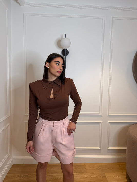 Polo Cut Out marrone