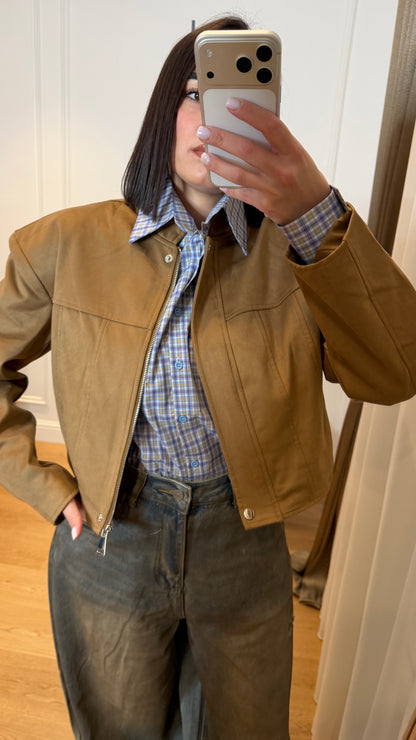 Giubbino crop cammel