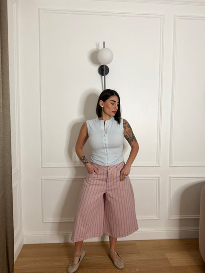 Maxi bermuda righe rosa