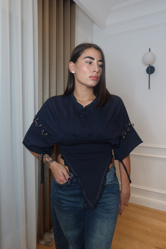 T-shirt Corset Blu