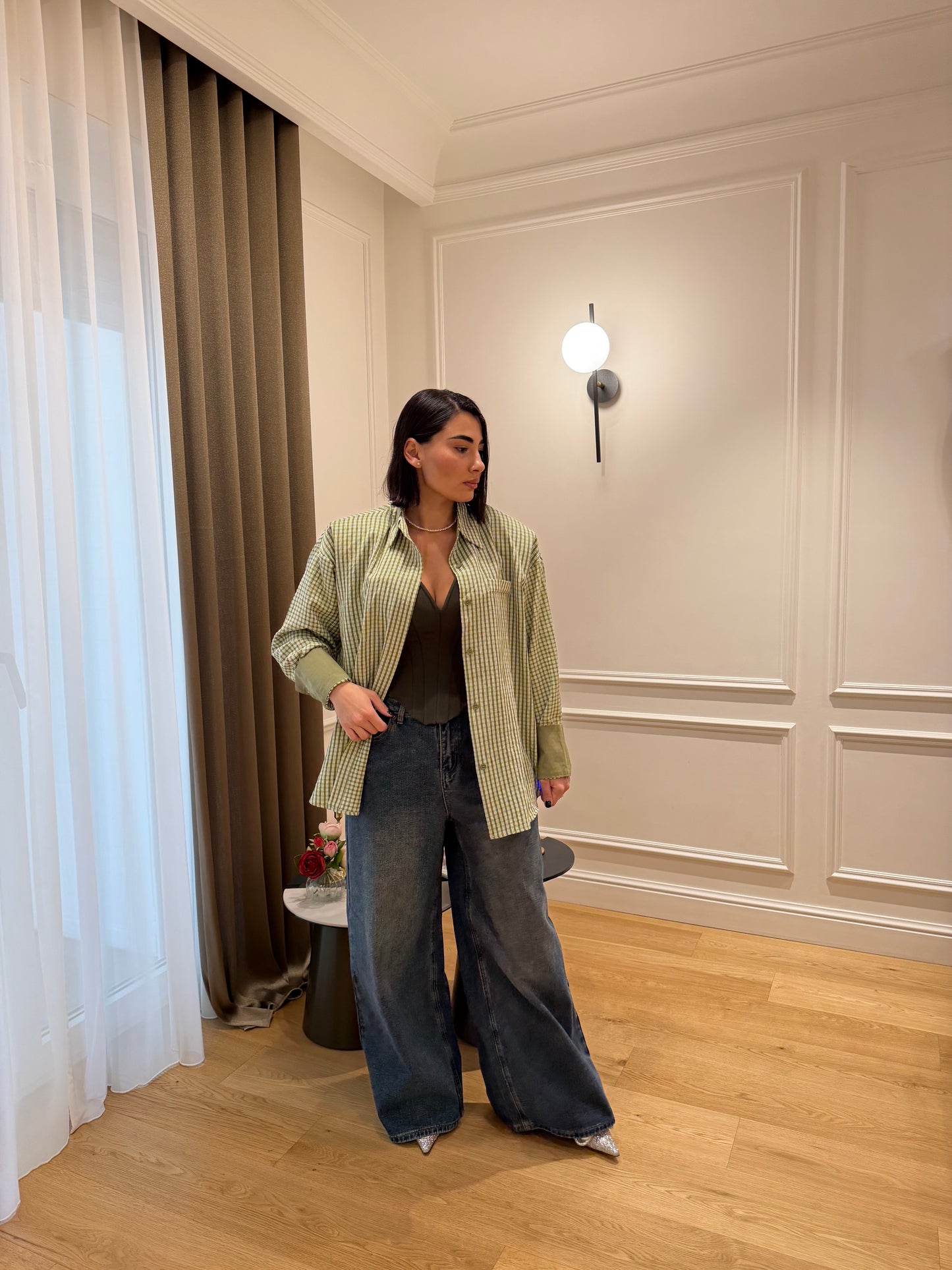 Jeans a zampa sabbiato