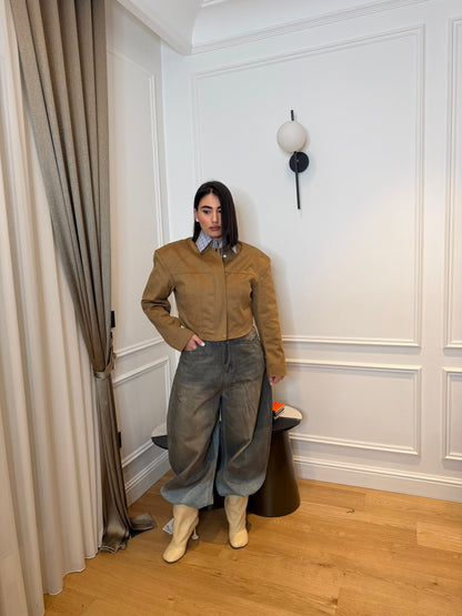 Giubbino crop cammel