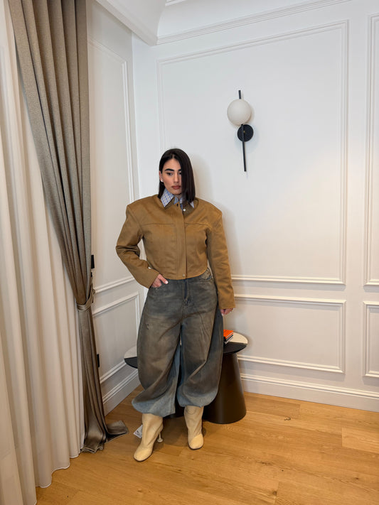 Giubbino crop cammel