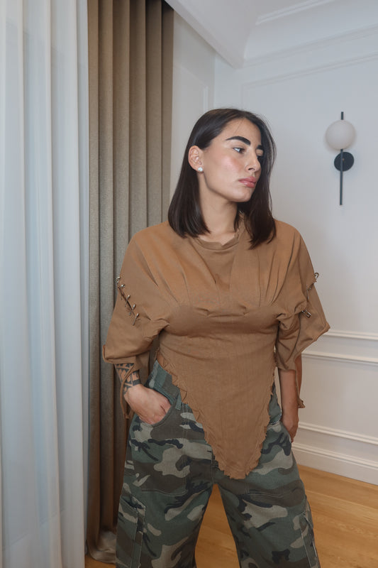 T-shirt Corset beige