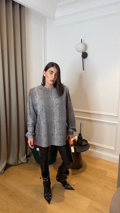 Maxi Maglia Animalier Gray