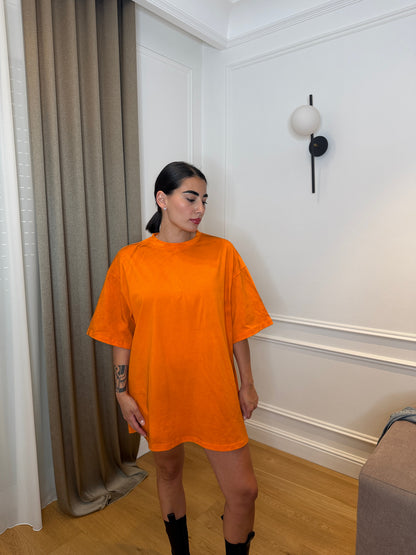 T-shirt + gonna Denim orange