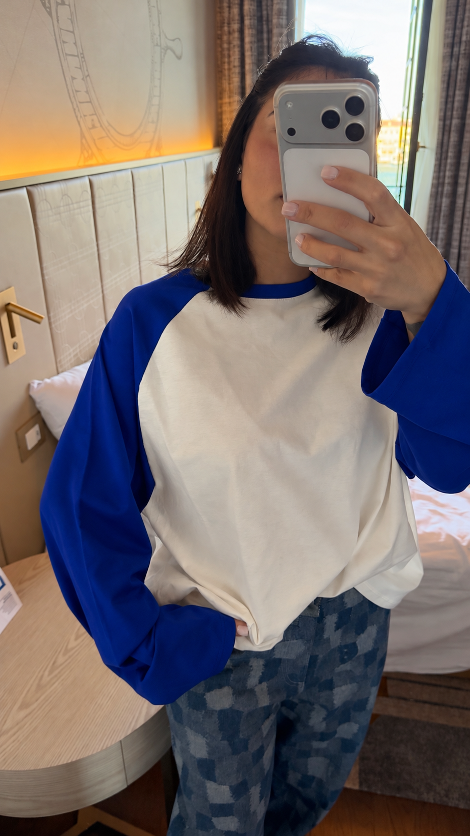 T-shirt Color Block Blu