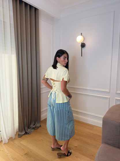 Camicia Peplum gialla