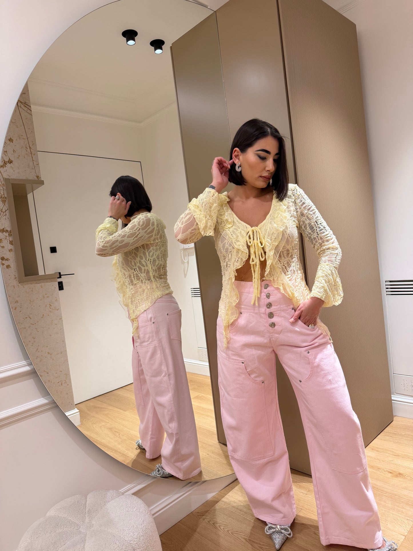 Jeans button mix rosa