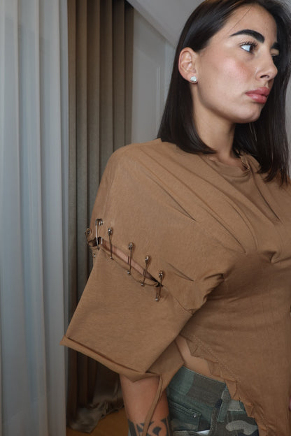 T-shirt Corset beige