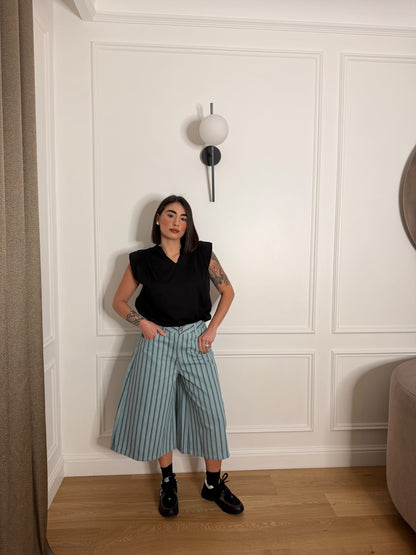 Maxi bermuda strisce azzurri