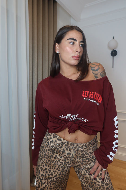 T-shirt Scritte Bordeaux