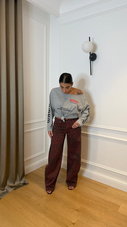 Pantalone Leopard red