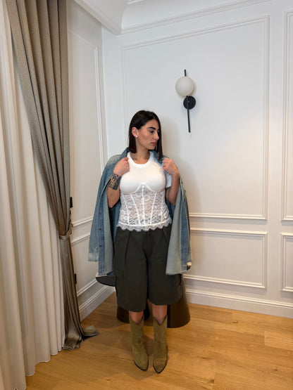 T-shirt bustier white