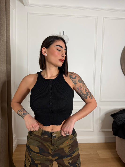 Crop top increspato
