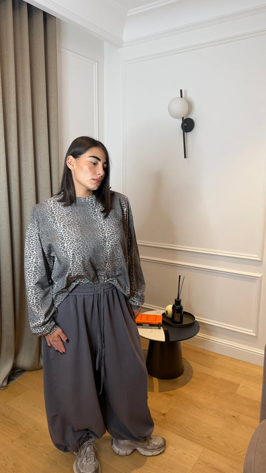 Maxi Maglia Animalier Gray