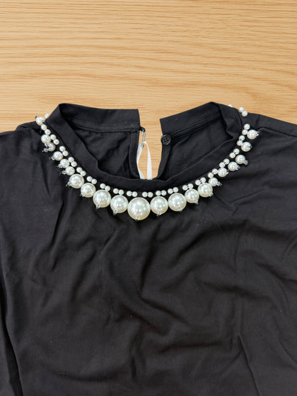 T-shirt Crop perle