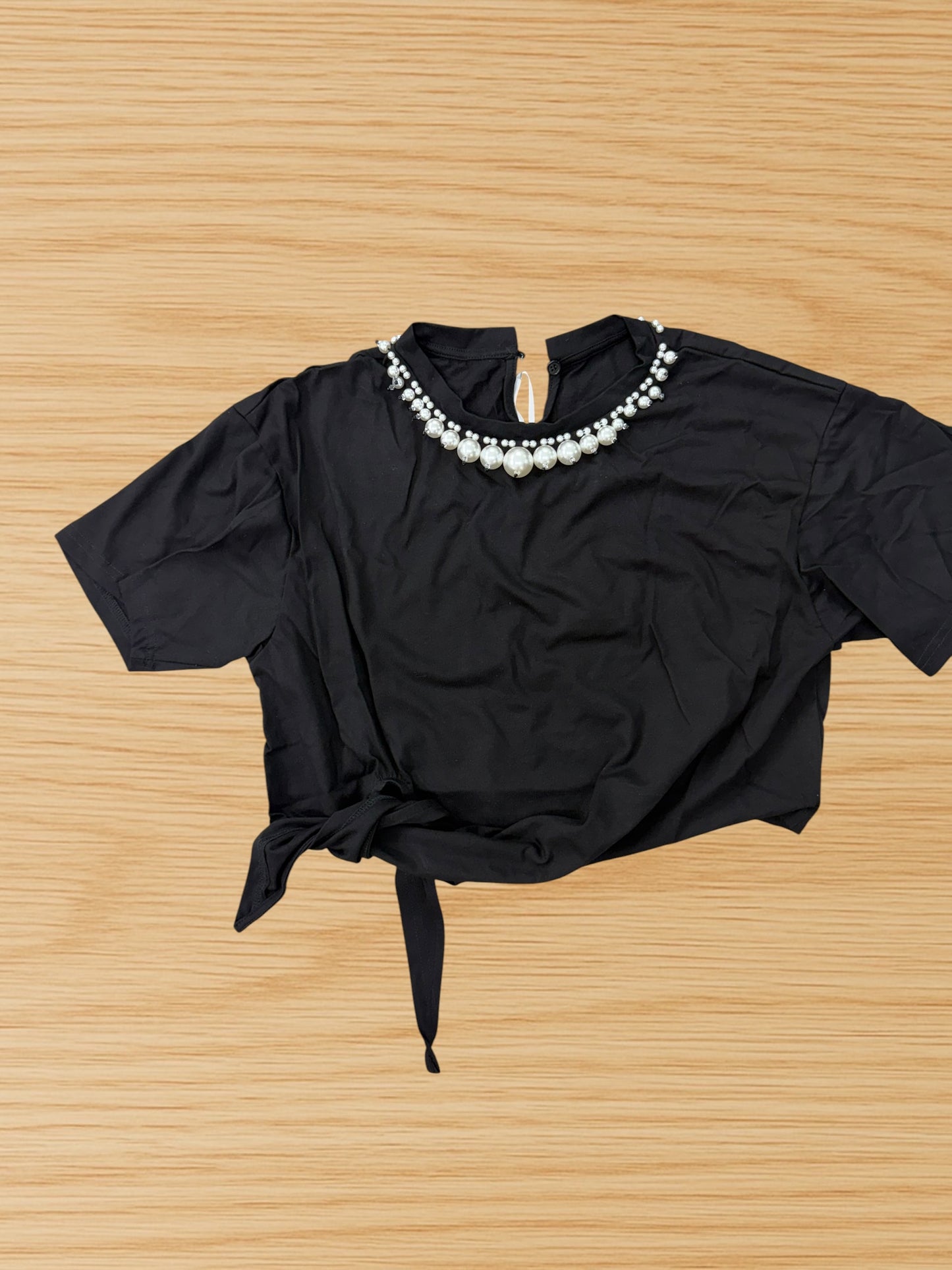 T-shirt Crop perle