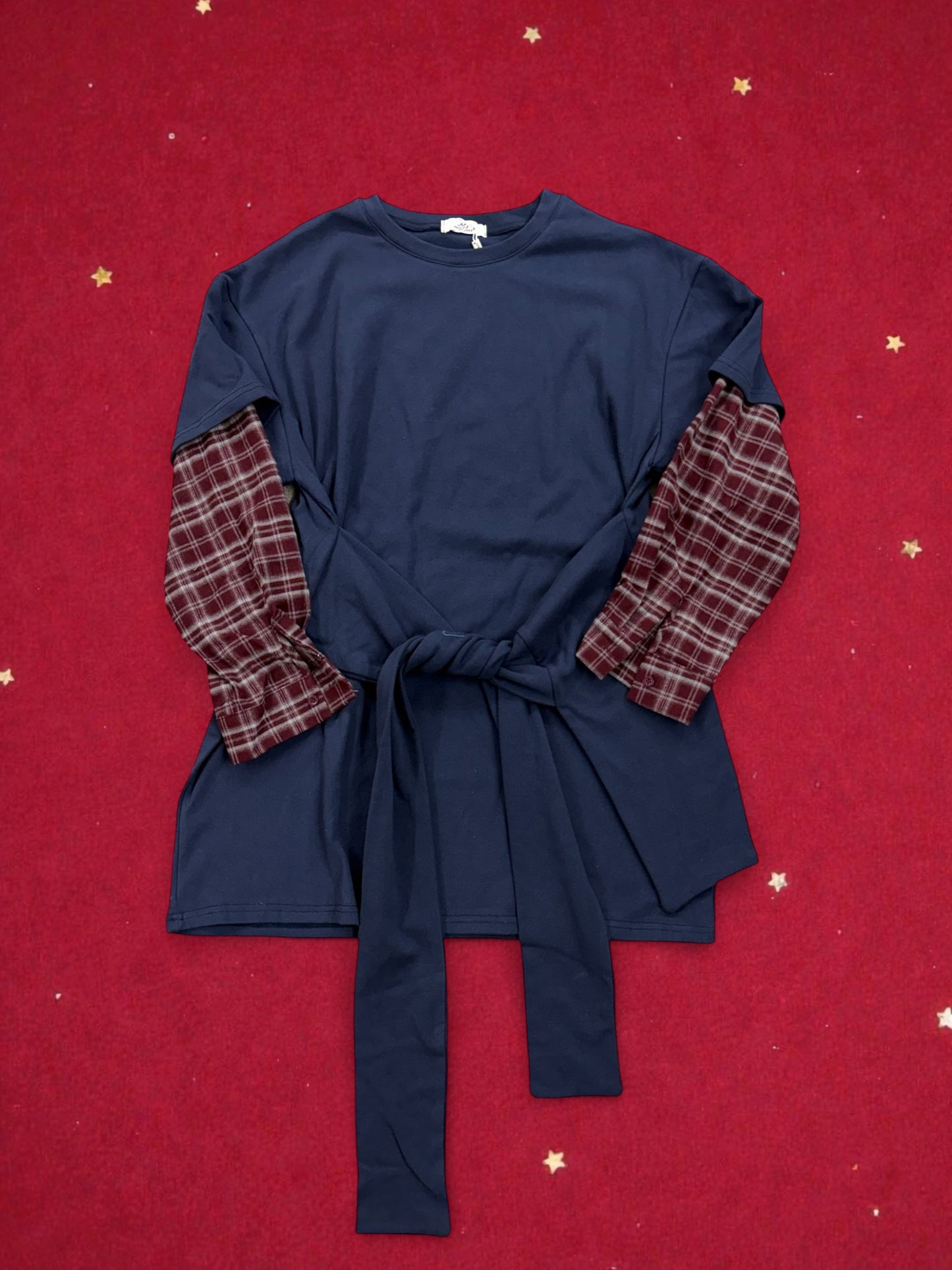 Felpa lunga maniche tartan